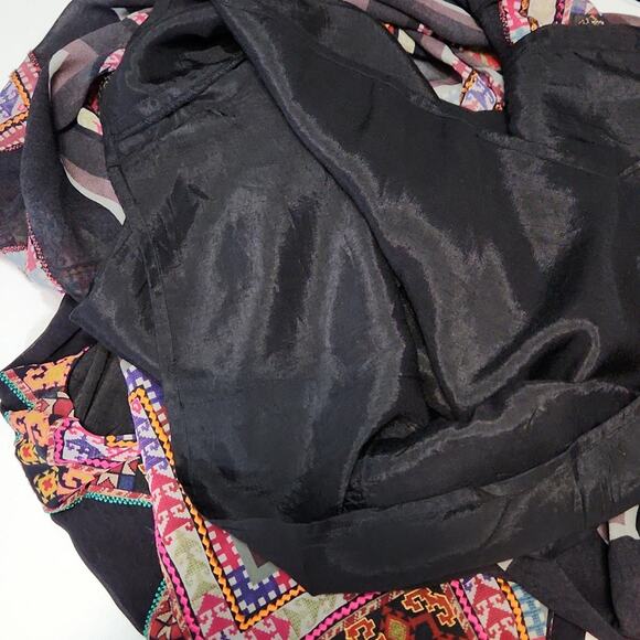 Tanvi Kedia Anthro Women's Black Multi-colored Sleeveless Embroidered Dress SZ 8 - Picture 9 of 14